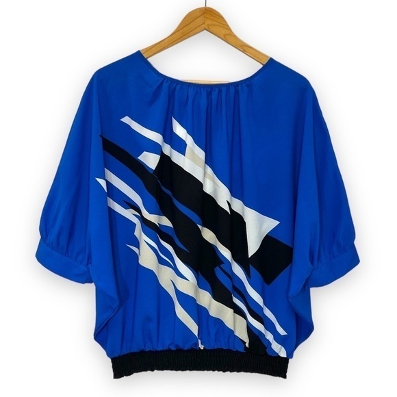 NEW York & Company Dolman Batwing Banded Blouse Top‎ Women’s Medium M - Picture 2 of 6